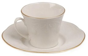 Stitched 6 db-os porcelán csésze és csészealj készlet- Kutahya