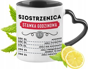 Unokahúgomnak Fekete Bögre Szív Alakú Füllel Ajándék