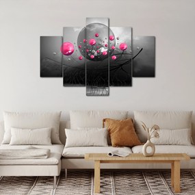 Rózsaszín absztrakt gömbök képe (150x105 cm)