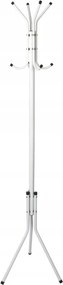 Klasszikus fehér kabáttartó, fém, 48x170cm