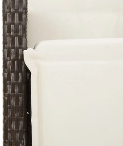 5 részes barna polyrattan kerti bisztrógarnitúra párnákkal