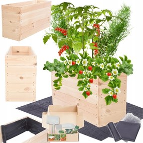 Ágyás magasított zöldséges fa láda virágtartó 45x100x30