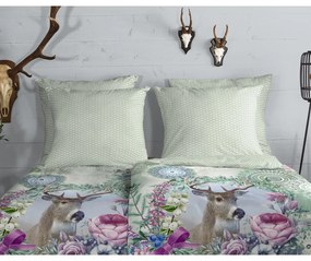 Zöld egyszemélyes flanel ágyneműhuzat 140x200 cm Romini – HIP