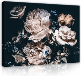 Vászonkép Hálószoba Nappali Virágok Bazsarózsa Vászon Fal Fekete 100x70
