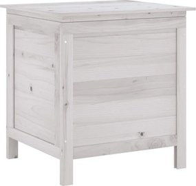 vidaXL fehér tömör fenyőfa kerti tárolóláda 50x49x56,5 cm