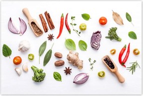 Poszterek 120x80 Friss gyógynövények menta ánizs