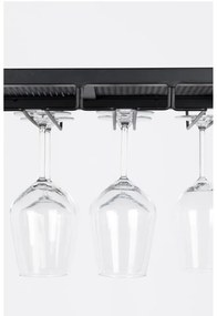 Fekete fém bortartó állvány 20 palackhoz, 48x180 cm Cantor - Zuiver