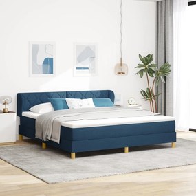 Boxspring Ágy Mattal - Kék, 180x200 cm, Szövet