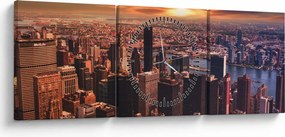 Kép - kilátás a metropoliszra (órával) (90x30 cm)