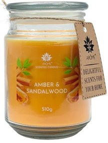 Arome Amber &, Sandalwood gyertya üvegben, 510 g