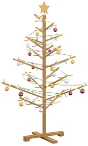 Fából készült Karácsonyfa állvánnyal Barna 125 cm Tömör fenyőfa