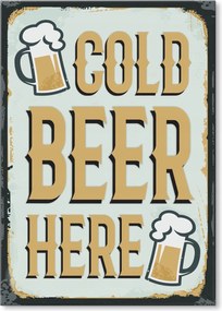 Fém poszter Hideg sör Tábla Tepsi 30 x 42 cm +ajándék