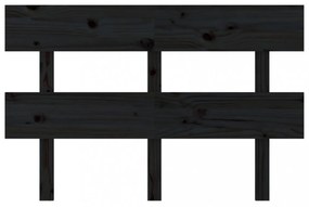 fekete tömör fenyőfa ágyfejtámla 144x3x81 cm