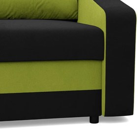 Hewlet kanapéágy, szövet anyag, bonell töltet, fekete - zöld