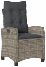9 részes szürke polyrattan kerti étkezőgarnitúra párnával