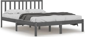 vidaXL szürke tömör fenyőfa ágykeret 200 x 200 cm