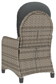 Fotel párnával Szürke Poly Rattan