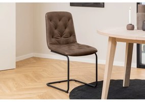 Barna bőrutánzat étkezőszék szett 2 db-os Kira – Actona