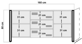 Cosmo Atlantic Pine and Black komód