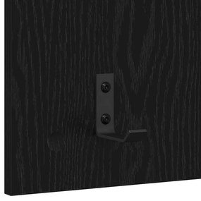 Fali Kabáthorog polcokkal Musta tammi 90 x 40 x 10 cm Faanyag