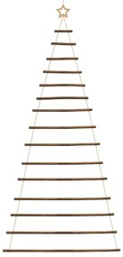 függő karácsonyfa tetején csillaggal 100 x 210 cm természetes ág