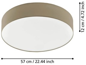 Barna LED mennyezeti lámpa textil búrával ROMAO 3 – EGLO
