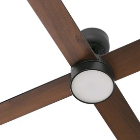 FARO 34356WT-1TW-LED Dimmelhető ventilátor RUDDER L 18W/230V barna/fekete átm. 132 cm WT + távirányító