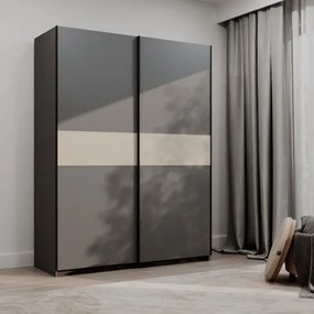 BERNO ruhásszekrény, 150 cm | Antracit/kasmír