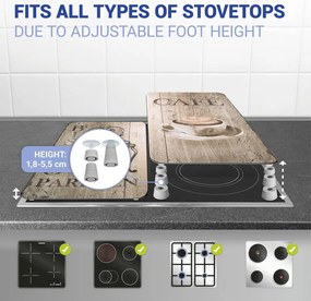 Edzett üveg tűzhely fedőlap szett 2 db-os 30x52 cm Bistrot – Wenko