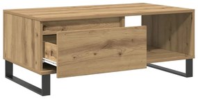 kézműves tölgy színű szerelt fa dohányzóasztal 90x50x36,5 cm