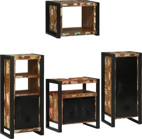 Fürdőszoba bútor szett 4 pcs Szilárd újrahasznosított fa