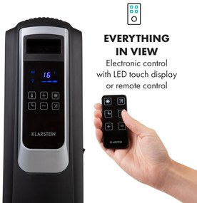 Thermaxx Noir, olajradiátor, 2500 W, 10 - 30 °C, 24-órás időzítő, távirányító, fekete