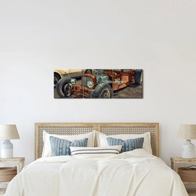 Barna autó képe (órával) (90x30 cm)