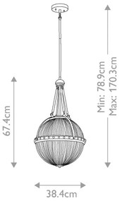 Kichler - Csillár rúdon ASTER 3xE14/60W/230V arany