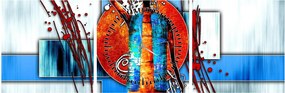 Egy ősi ember képének festménye (órával) (90x30 cm)