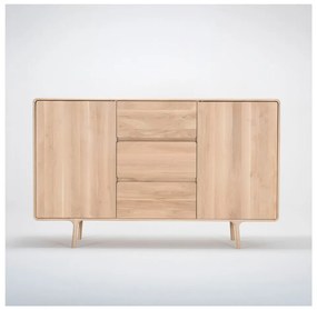 Fawn tömör tölgyfa komód 3 fiókkal, szélessége 180 cm - Gazzda