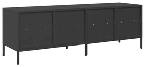 fekete hidegen hengerelt acél TV-szekrény 135 x 39 x 43,5 cm