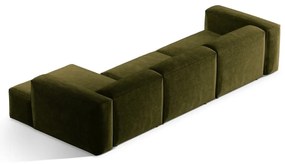 Zöld kordbársony sarokkanapé (jobb oldali-heverő résszel) Bergano – Cosmopolitan Design