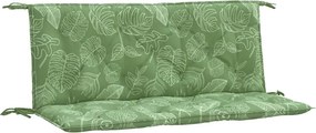 vidaXL 2 db levélmintás szövet kerti padpárna 120 x 50 x 7 cm