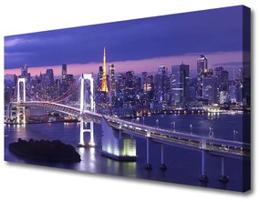 Canvas kép Bridge City Architecture 125x50 cm