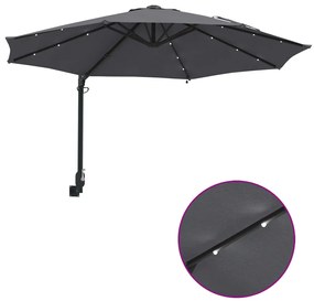 Fali napernyő LED-del Antracit 248 cm