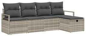 Kerti Kanapé Szett 5 pcs Világosszürke 230 x 117 x 85 cm