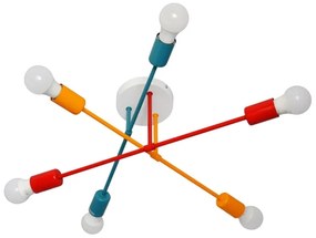 Felületre szerelhető csillár CAMBRIDGE 6xE27/20W/230V kék/piros/narancssárga