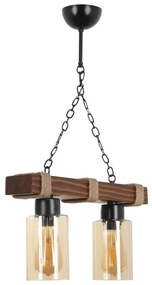 Láncos csillár JASMIN 2xE27/40W/230V barna/bézs