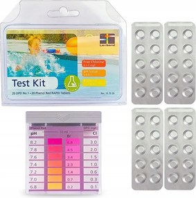 Pooltest Uszodavíz teszter Klór pH 40 db tabletta Spa medence