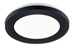 Mennyezeti lámpa fekete 17 cm beépített LED-del, 3 fokozatú fényerőszabályzóval, IP44 - Lope