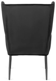 Fotel Fekete Bársony Kárpitozással. ANDRES