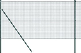 vidaXL Kerítésoszlop Zöld 25 x 1,2 m (16 x 16 mm háló) Acél és PVC