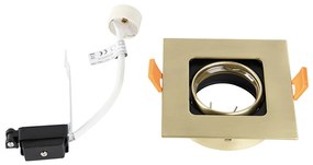 6 darabos szögletes, sárgaréz, állítható süllyesztett spotlámpa készlet - Artemis