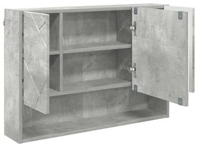 Fürdőszobai tükörszekrény Beton szürke 80 x 17 x 55 cm Faanyag